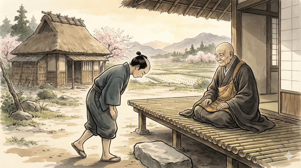 親鸞聖人と関東二十四輩の真仏の出会いの場面